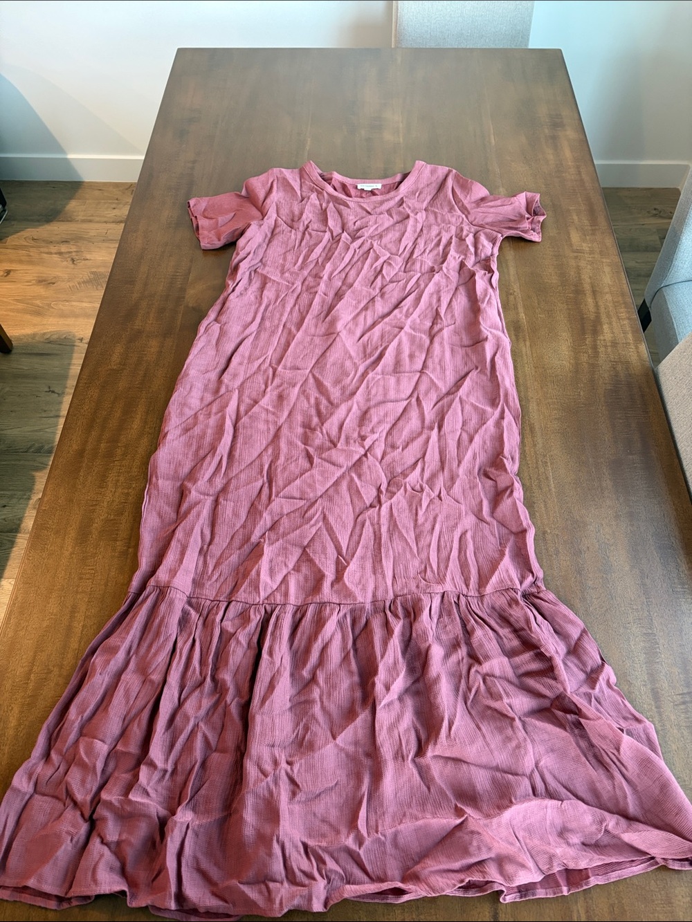 eesome Mauve Maxi Dress with Ruffled Hem
